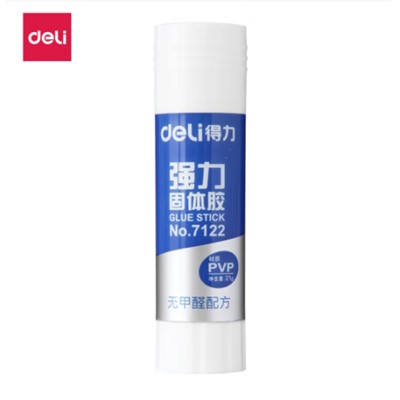 得力/deli 7122 胶棒/固体胶/胶水 21g强粘性PVP材质固体胶水/胶棒 无甲醛配方 强力持久 单只装 办公用品